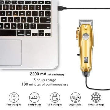 Men's Cordless Gold Hair Clipper Set