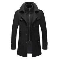 Men's Double-Layer Collar Winter Overcoat
