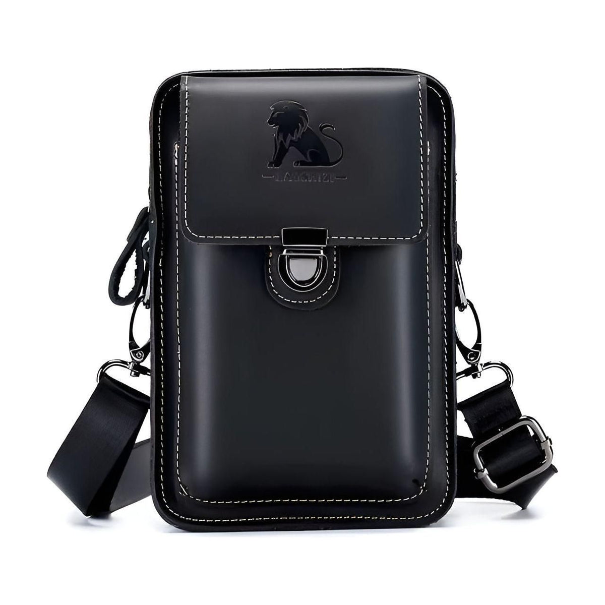 Men's Functional Waist Bag with Adjustable Strap and Multi-Pocket Design