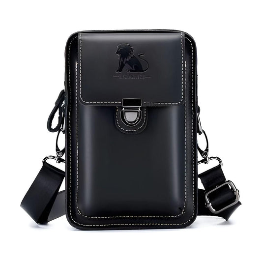 Men's Functional Waist Bag with Adjustable Strap and Multi-Pocket Design
