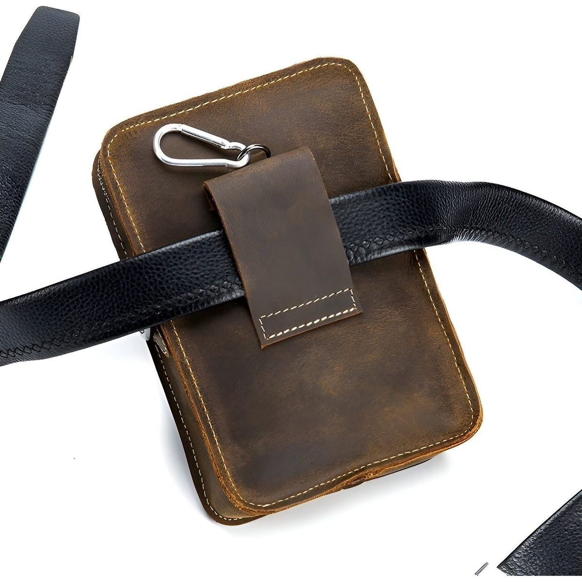 Men's Functional Waist Bag with Adjustable Strap and Multi-Pocket Design