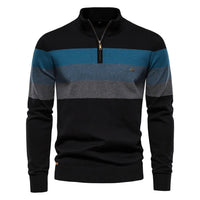Men's Half-Zip Striped Sweater
