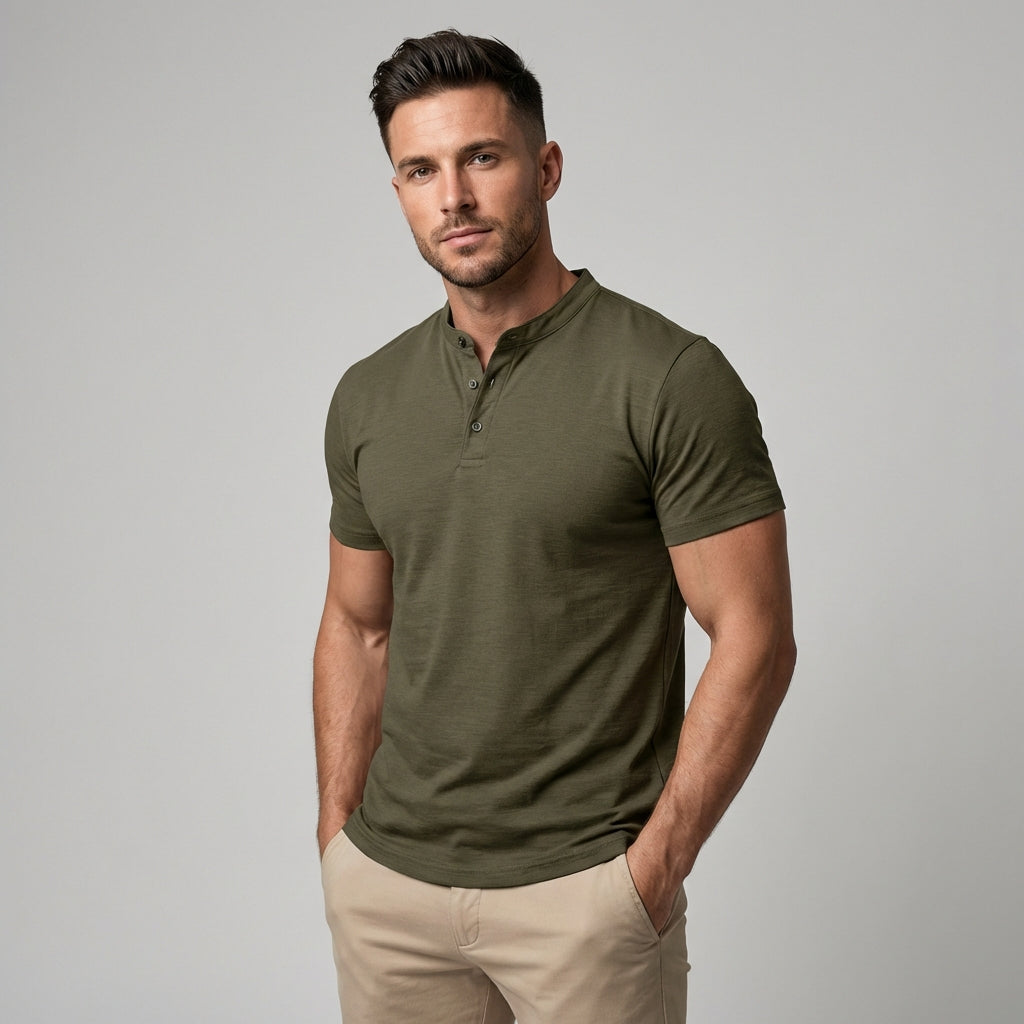 Men's Henley Polo Shirt