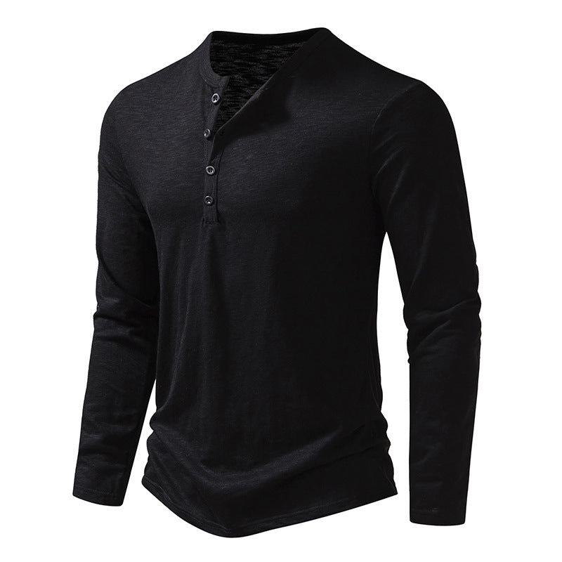 Men's Long-Sleeve Henley T-Shirt
