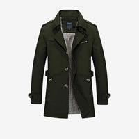 Men's Long-Sleeve Lapel Collar Trench Coat