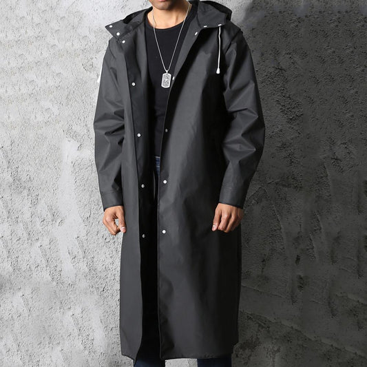 Men's Long Waterproof Hooded Coat