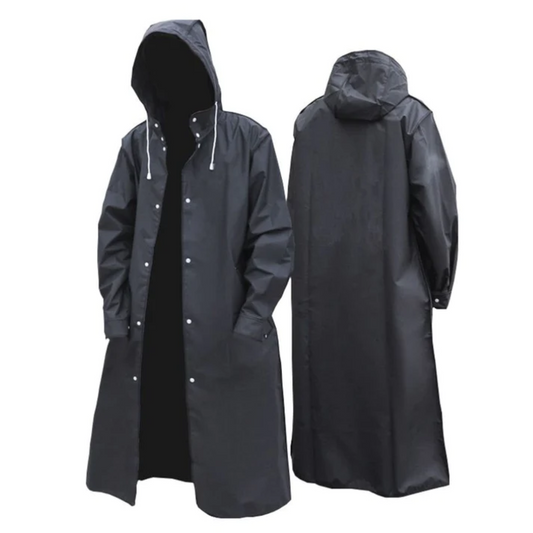 Men's Long Waterproof Hooded Raincoat