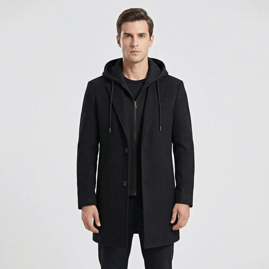 Men's Longline Hooded Coat