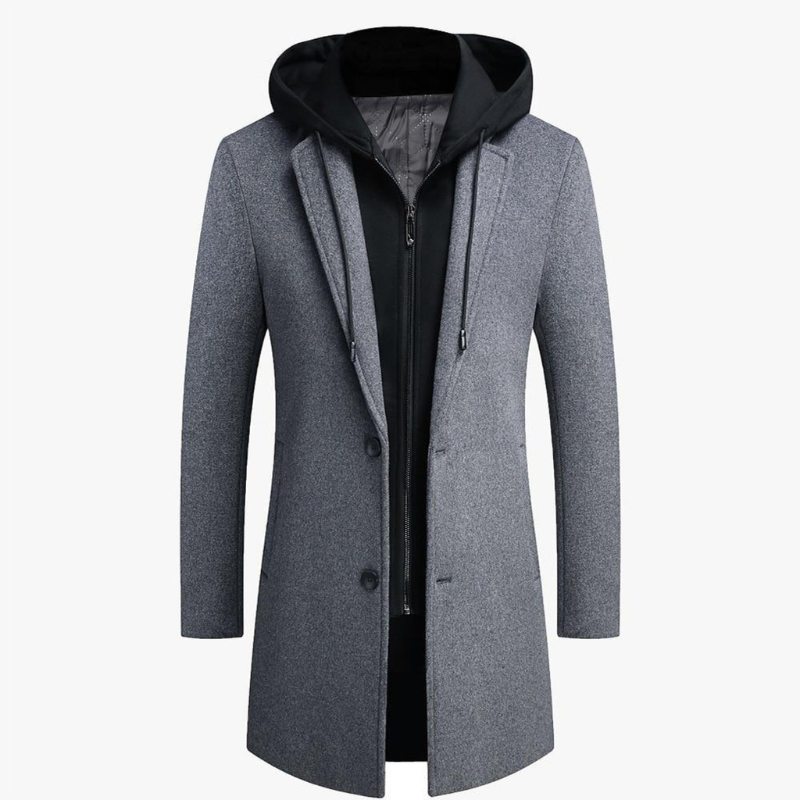 Men's Longline Hooded Coat