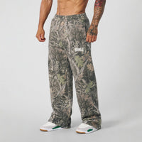 Men's Loose Camouflage Jogging Pants with Elastic Comfort Waistband and Thigh Logo
