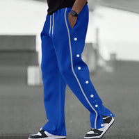 Men's Loose Sporty Jogging Pants with Snap Buttons