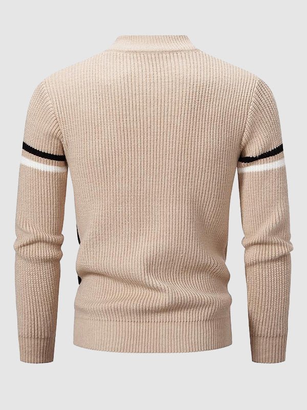 Men's Mock Neck Color-Block Sweater