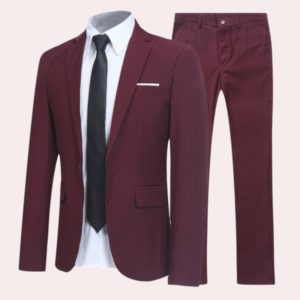 Men's Modern Fit Two-Piece Black Suit for Formal Occasions