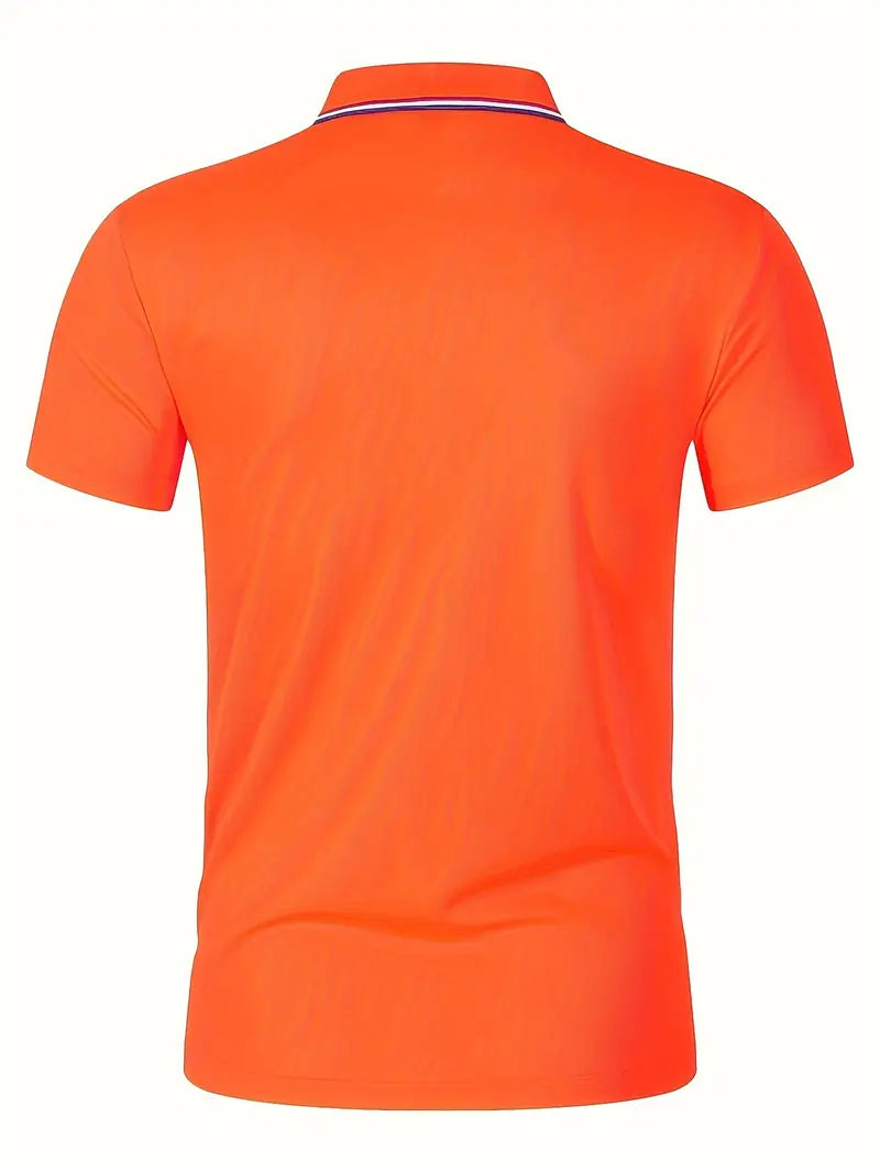 Men's Orange Polo Shirt for King's Day | Stylish & Breathable