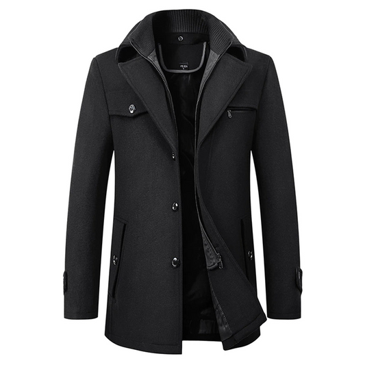 Men's Padded Overcoat with Structured Fit