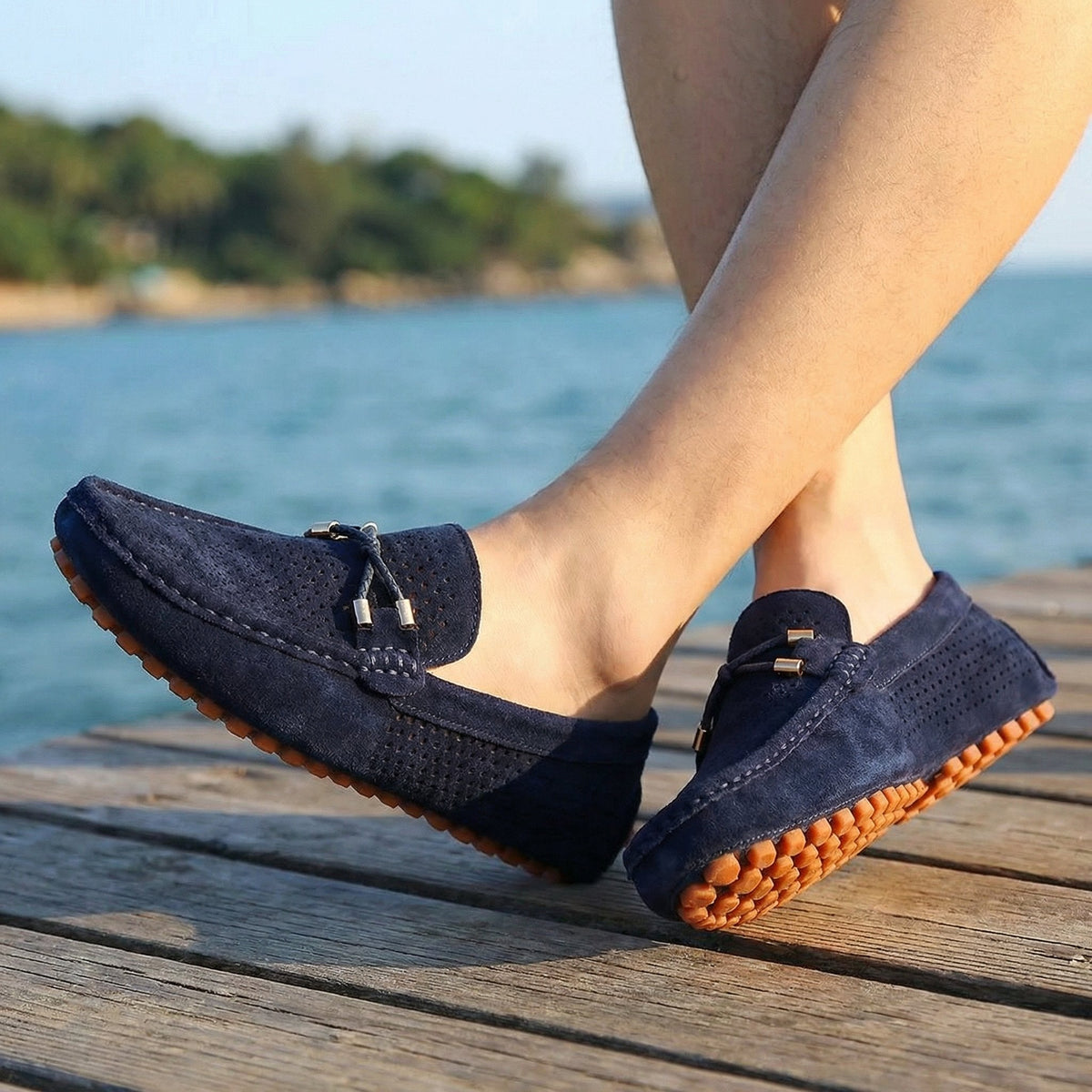 Men's Perforated Slip-On Driving Loafers