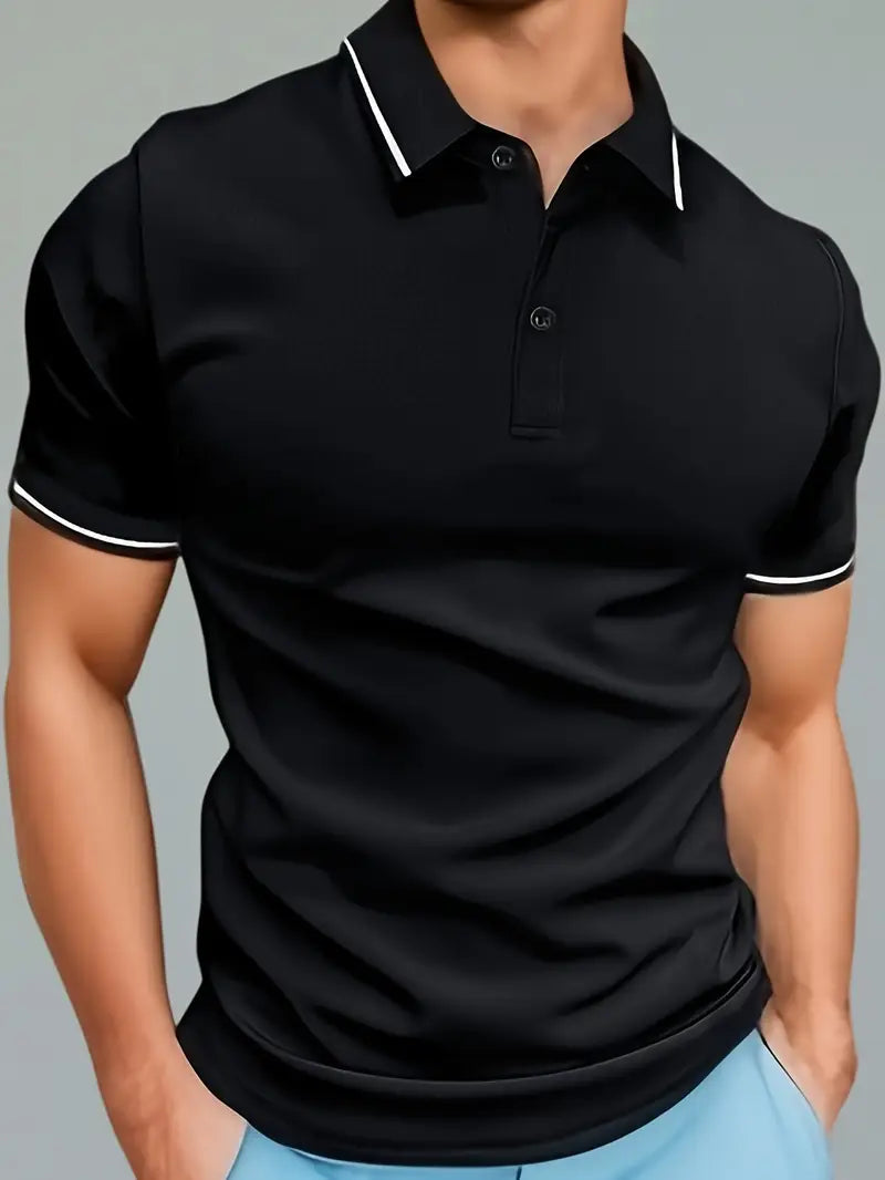 Men's Polo Shirt with Contrast Trim