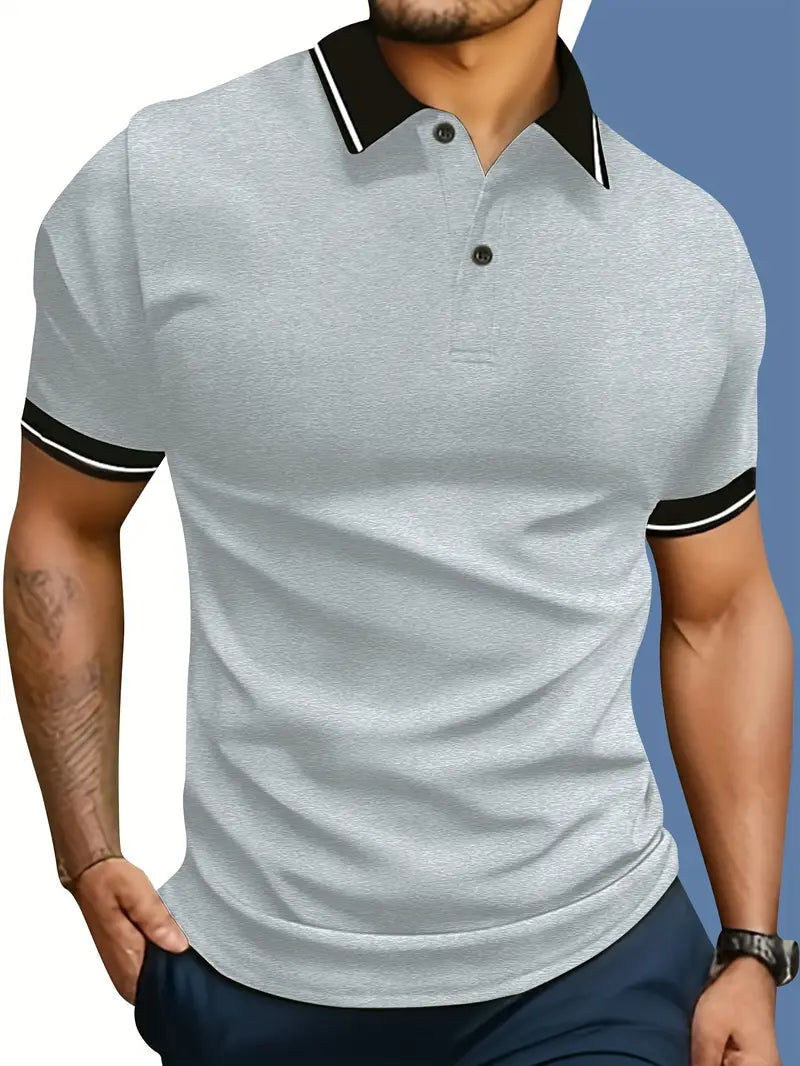 Men's Polo Shirt with Contrast Trim
