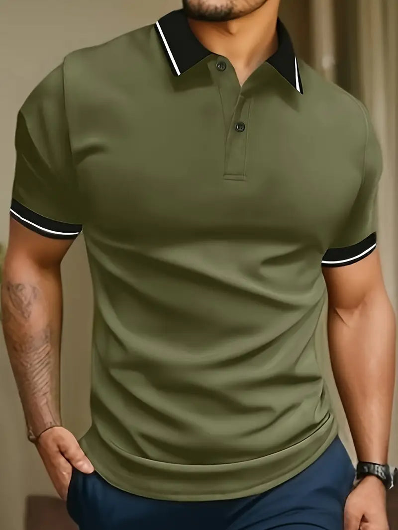 Men's Polo Shirt with Contrast Trim