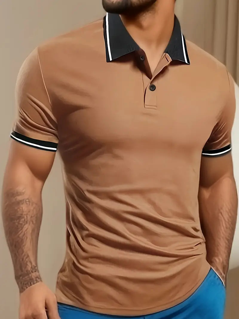 Men's Polo Shirt with Contrast Trim