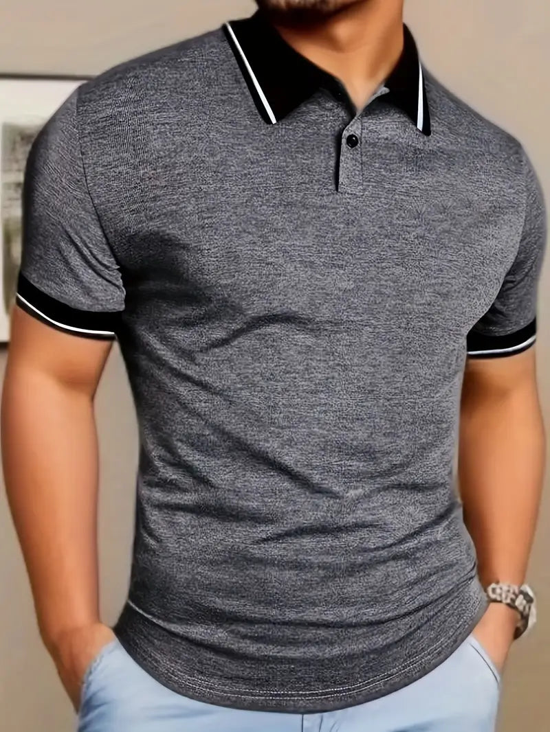 Men's Polo Shirt with Contrast Trim