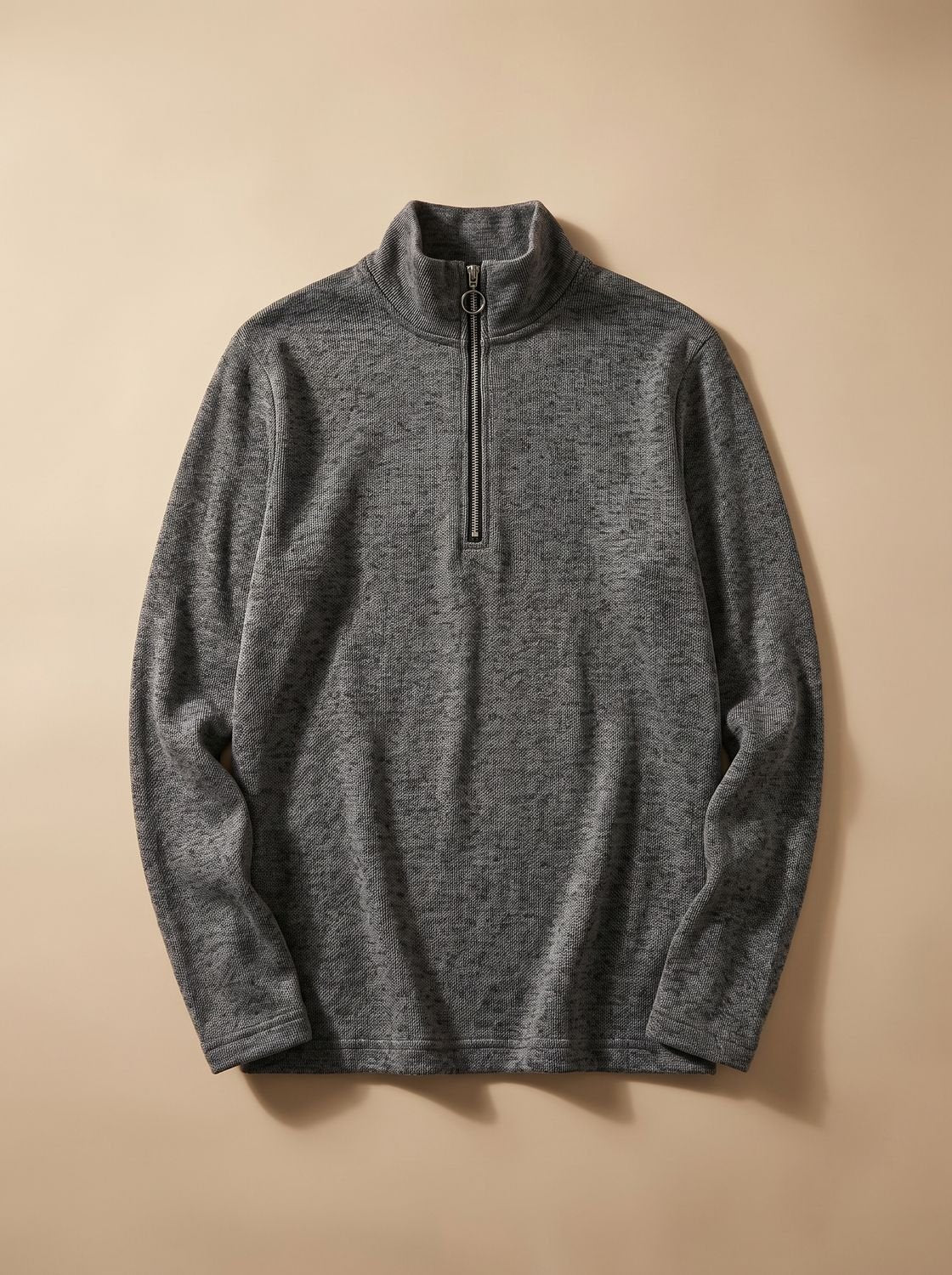 Men's Quarter-Zip Mock Neck Fine Pullover Sweater