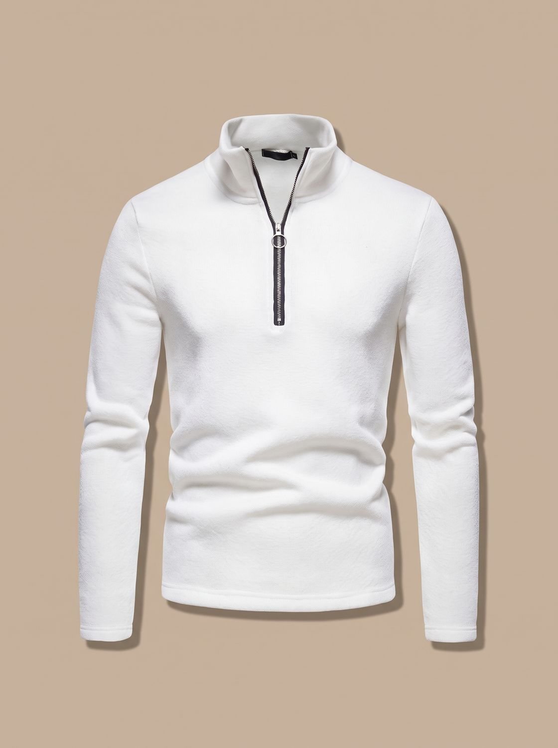 Men's Quarter-Zip Mock Neck Fine Pullover Sweater