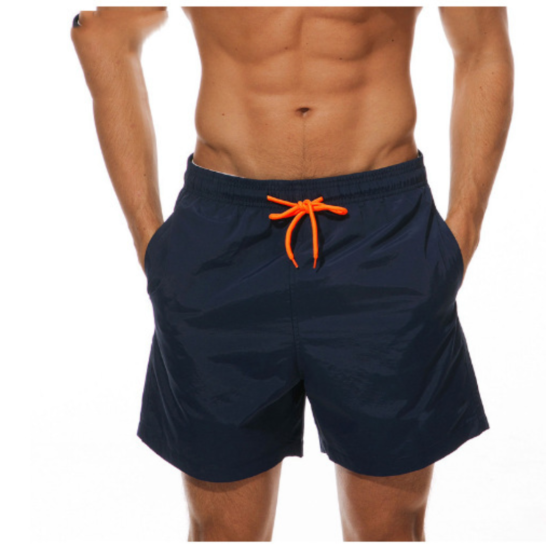 Men's Relaxed Fit Mid-Rise Swim Shorts with Drawstring