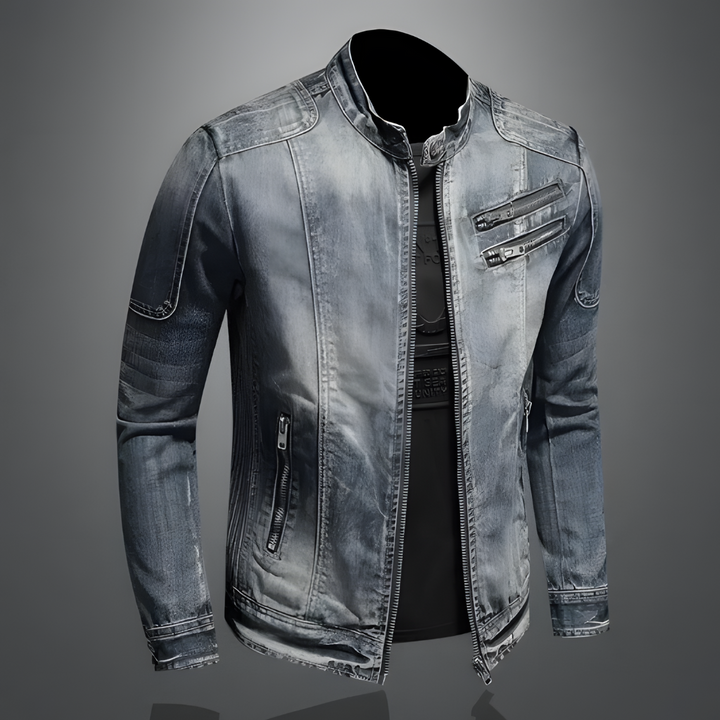 Men's Retro Jacket with Vintage Wash