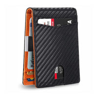 Men's RFID Blocking Slim Travel Wallet – Carbon Look Minimalist Bifold