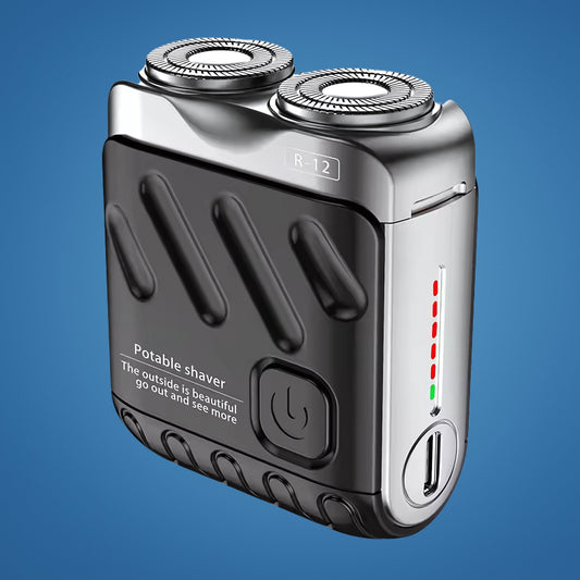Men's Rotary Electric Shaver with Dual-Ring Blades – Water-Resistant Grooming Tool