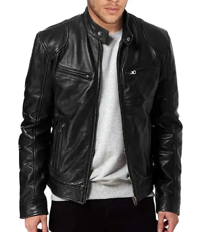 Men's Rugged Motorcycle Biker Jacket