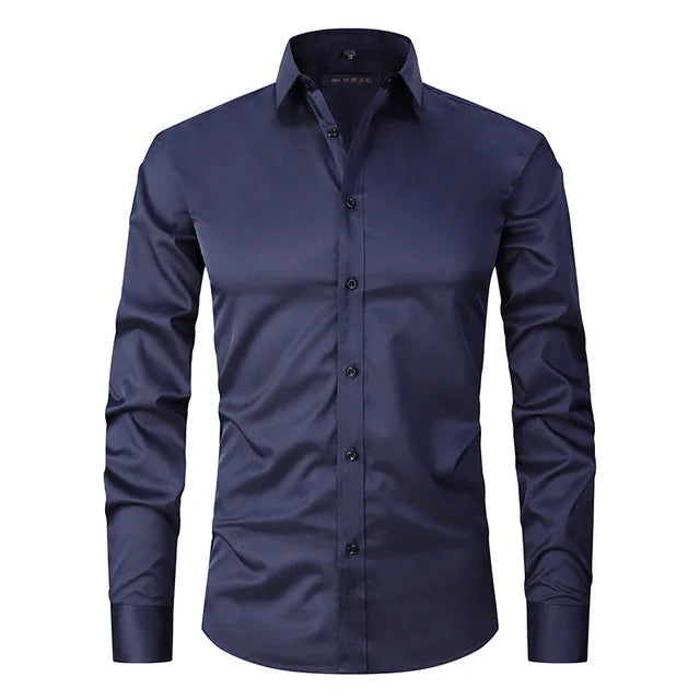Men's Slim-Fit Button-Down Dress Shirt
