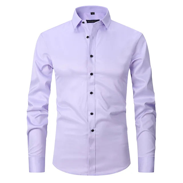 Men's Slim-Fit Button-Down Dress Shirt