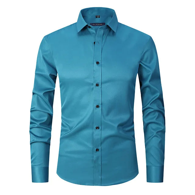 Men's Slim-Fit Button-Down Dress Shirt