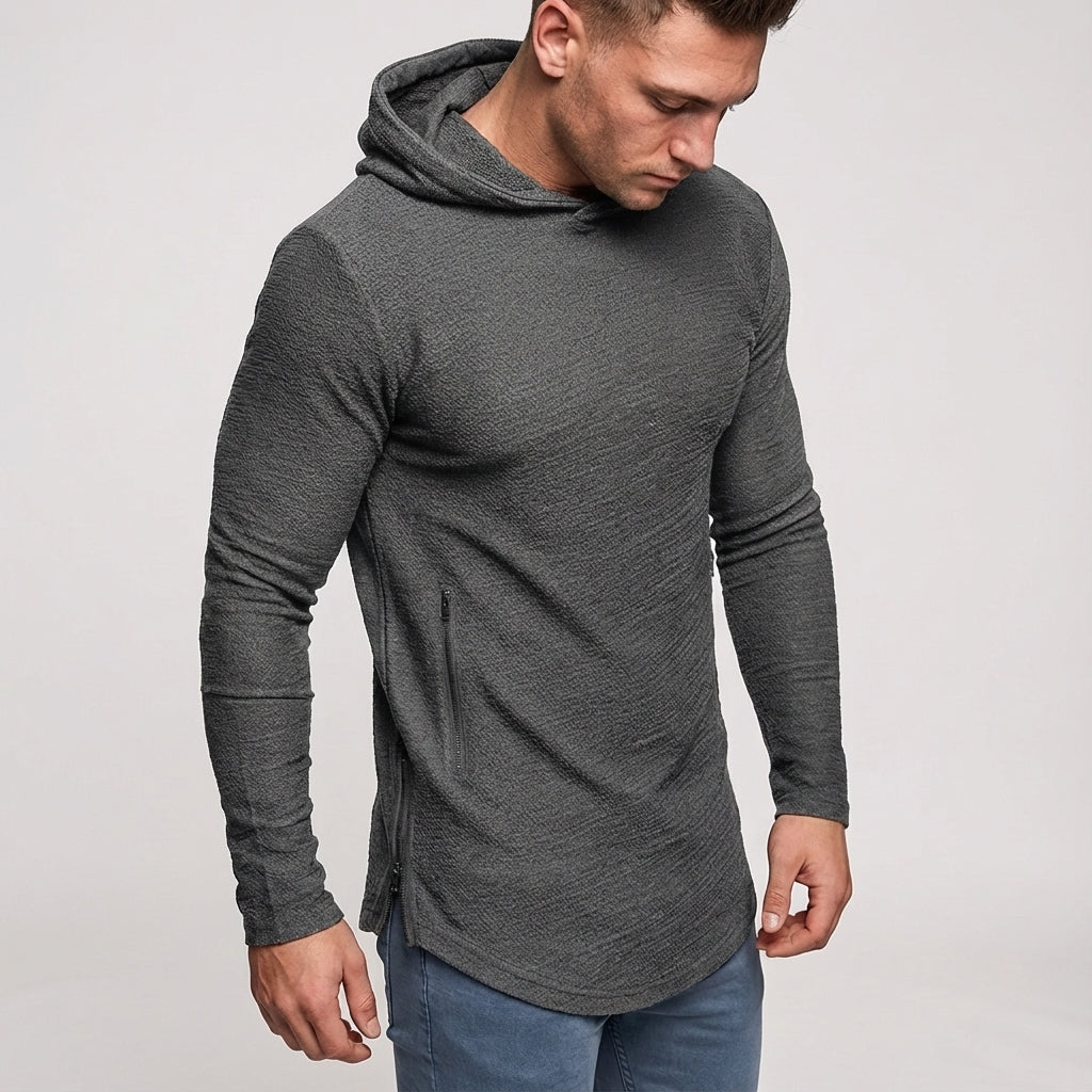 Men's Slim Fit Training Hoodie with Side Zipper