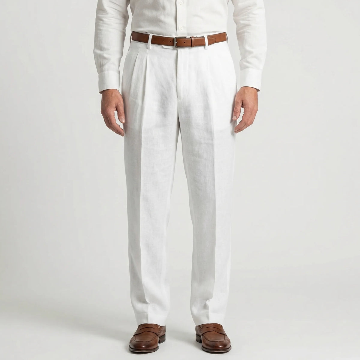 Men's Smart Versatile Pleated Straight-Leg Trousers