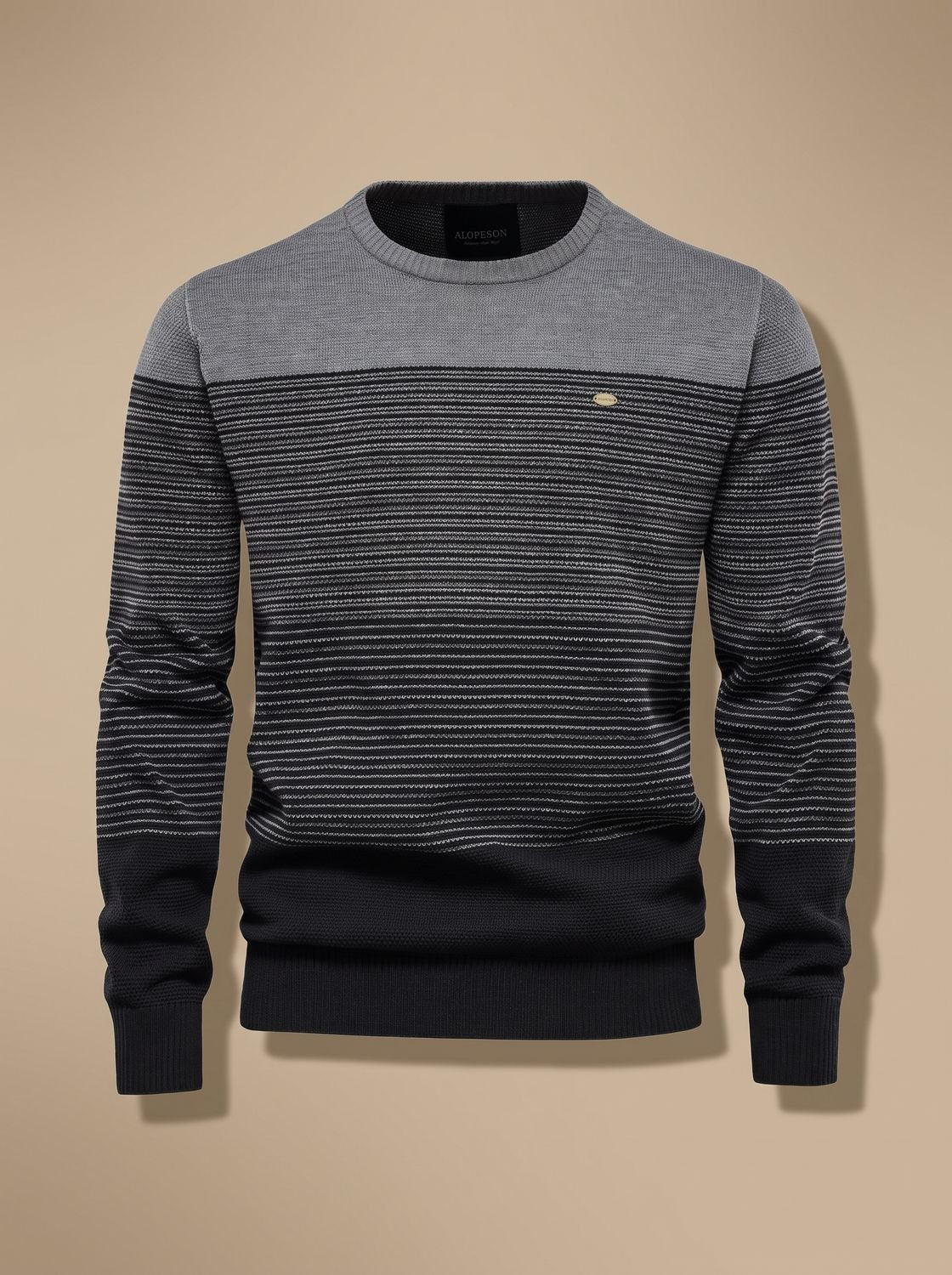 Men's Striped Color-Block Crew-Neck Sweater