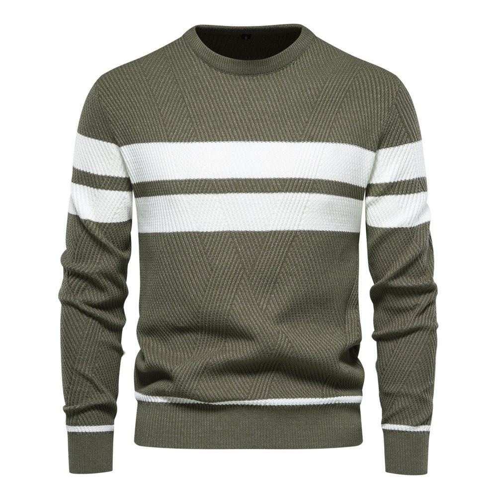 Men's Striped Crew Neck Sweater