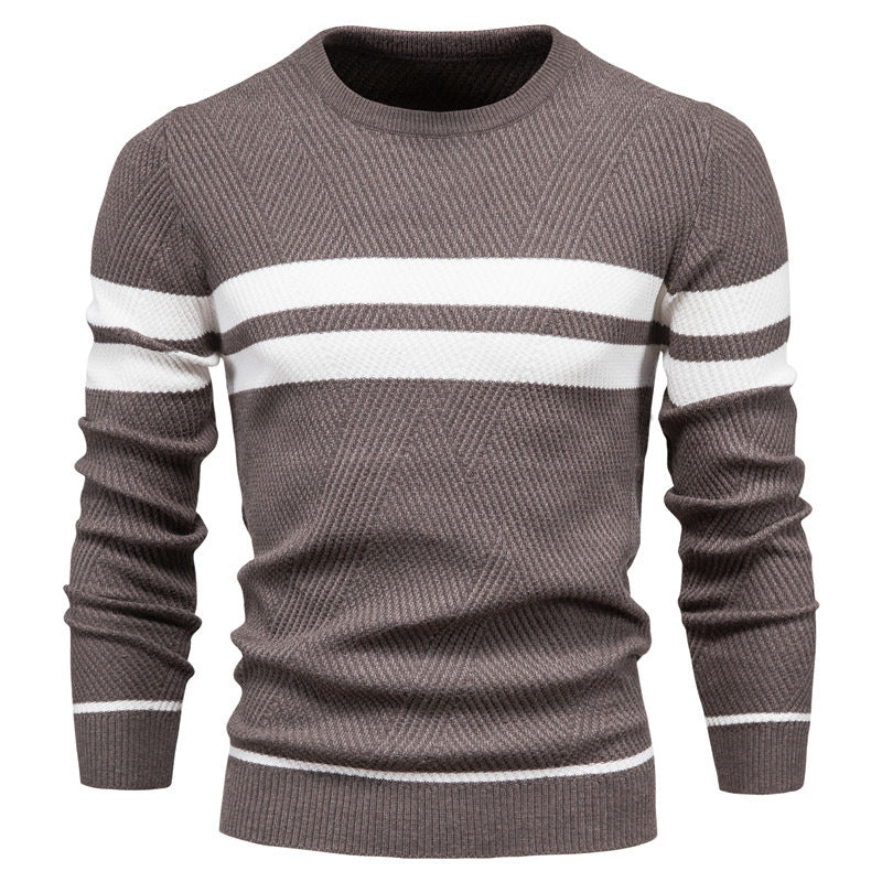 Men's Striped Crew Neck Sweater