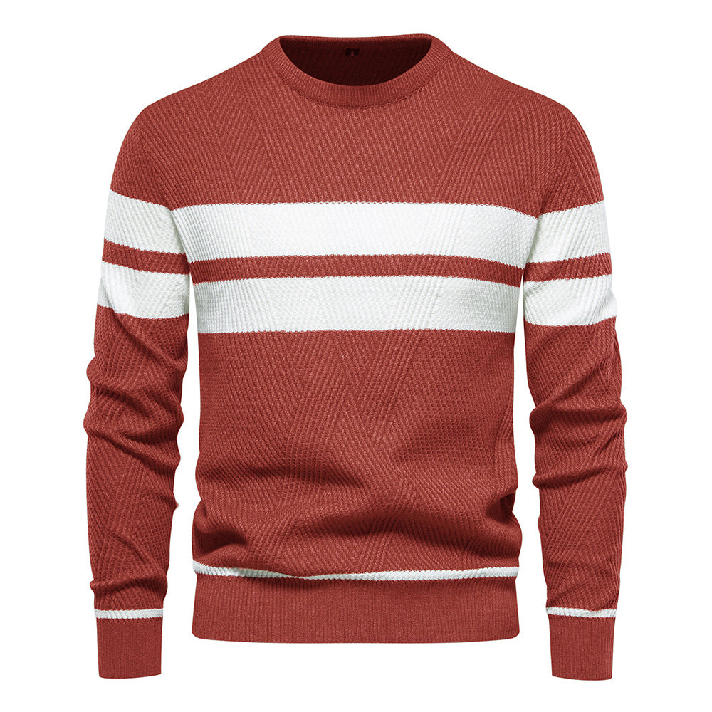 Men's Striped Crew Neck Sweater