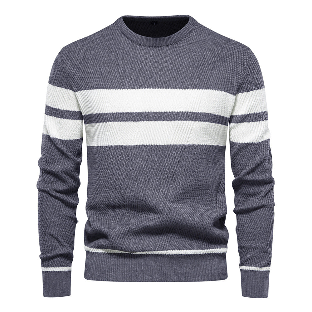 Men's Striped Crew Neck Sweater