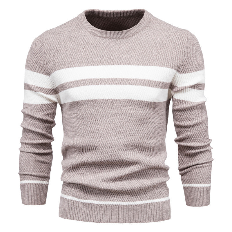 Men's Striped Crew Neck Sweater