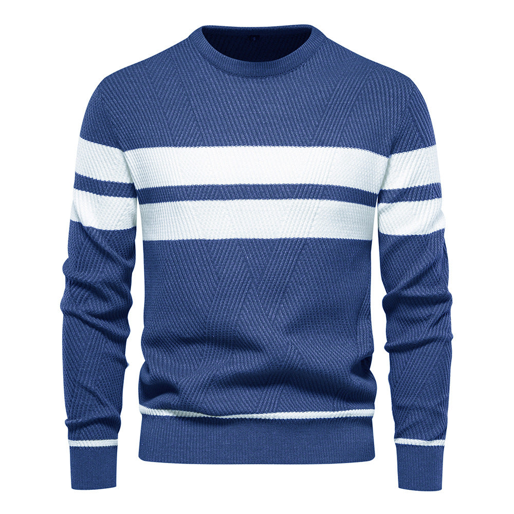 Men's Striped Crew Neck Sweater
