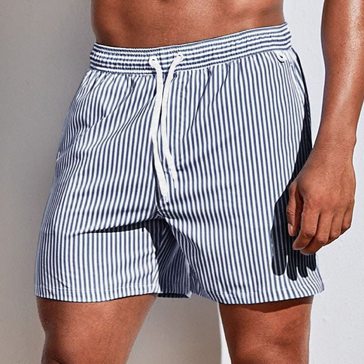 Men's Striped Drawstring Shorts