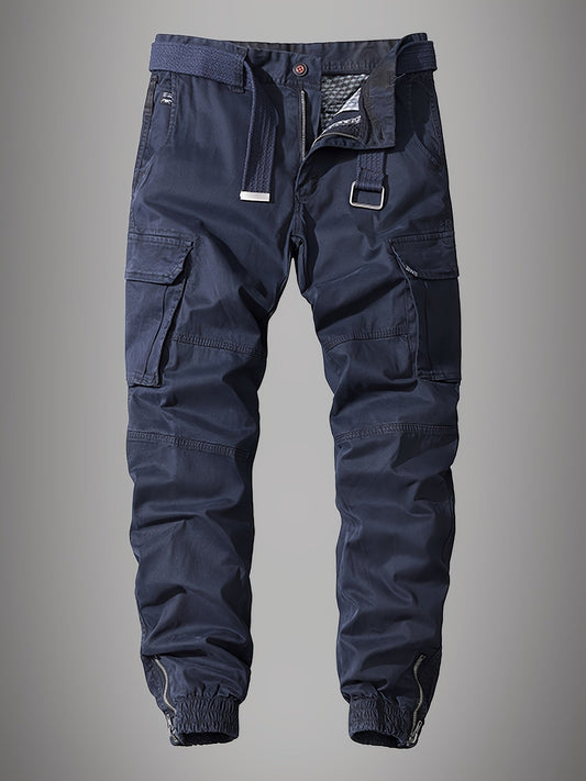 Men's Stylish Embroidered Multi-Pocket Cargo Joggers