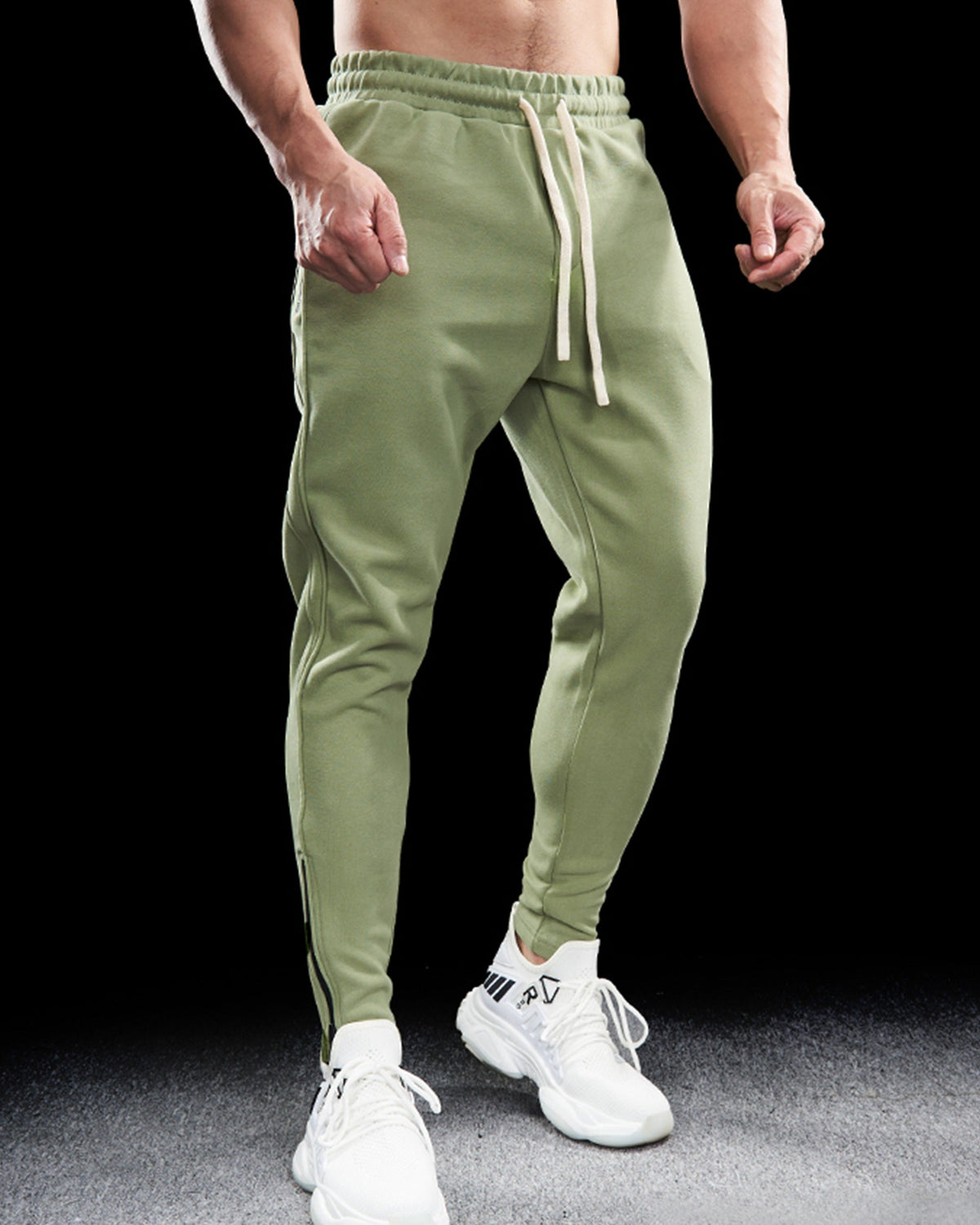 Men's Tapered Track Joggers with Zipper Hems