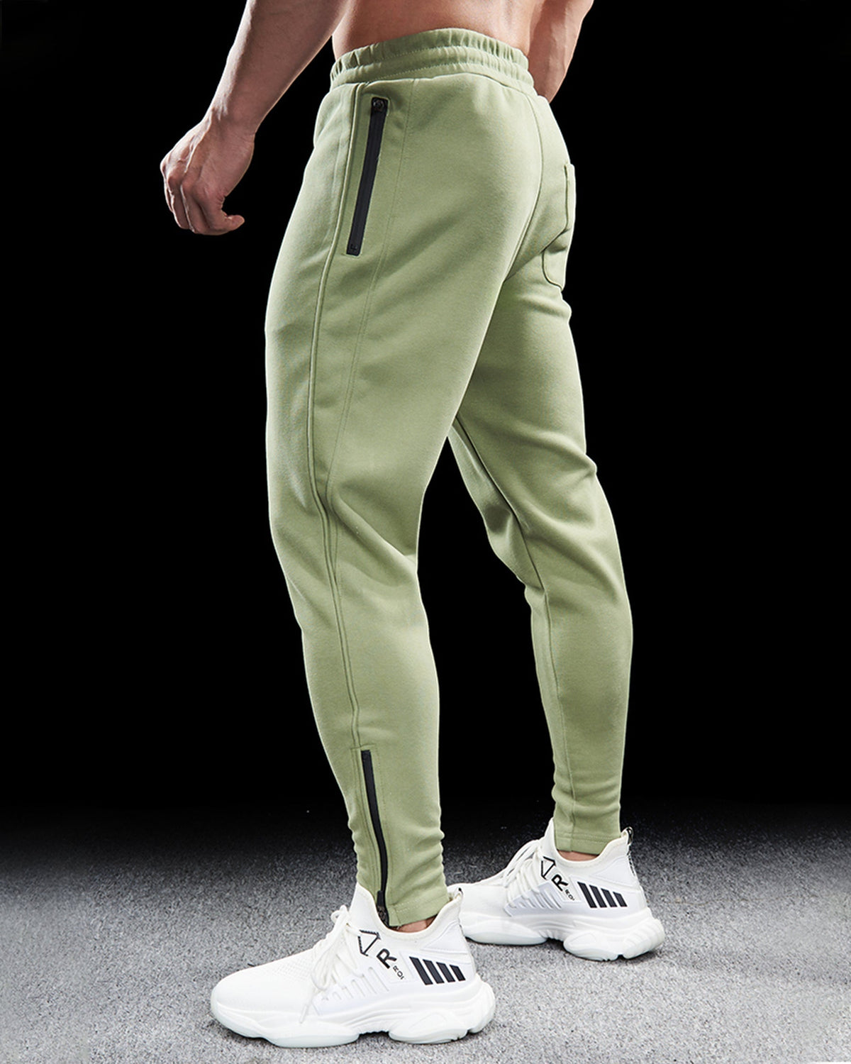 Men's Tapered Track Joggers with Zipper Hems