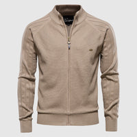 Men's Textured Full-Zip Cardigan Sweater