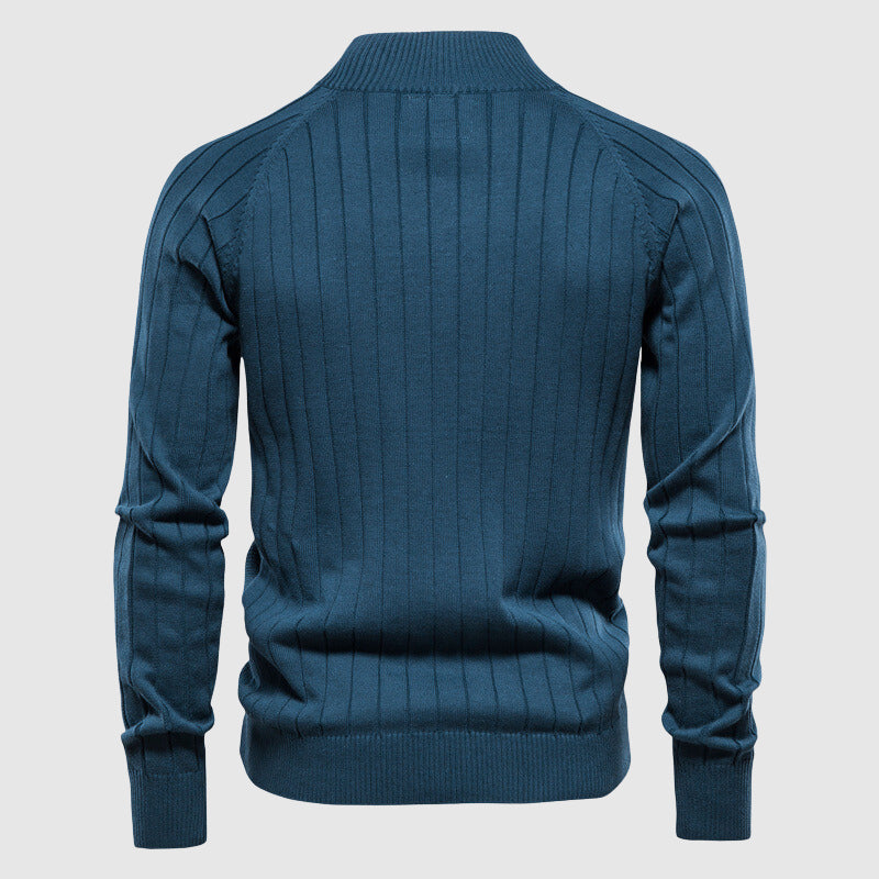 Men's Textured Full-Zip Cardigan Sweater